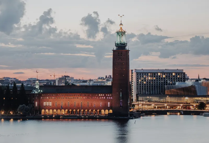 City Hall at dusk, Stockholm